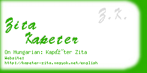 zita kapeter business card